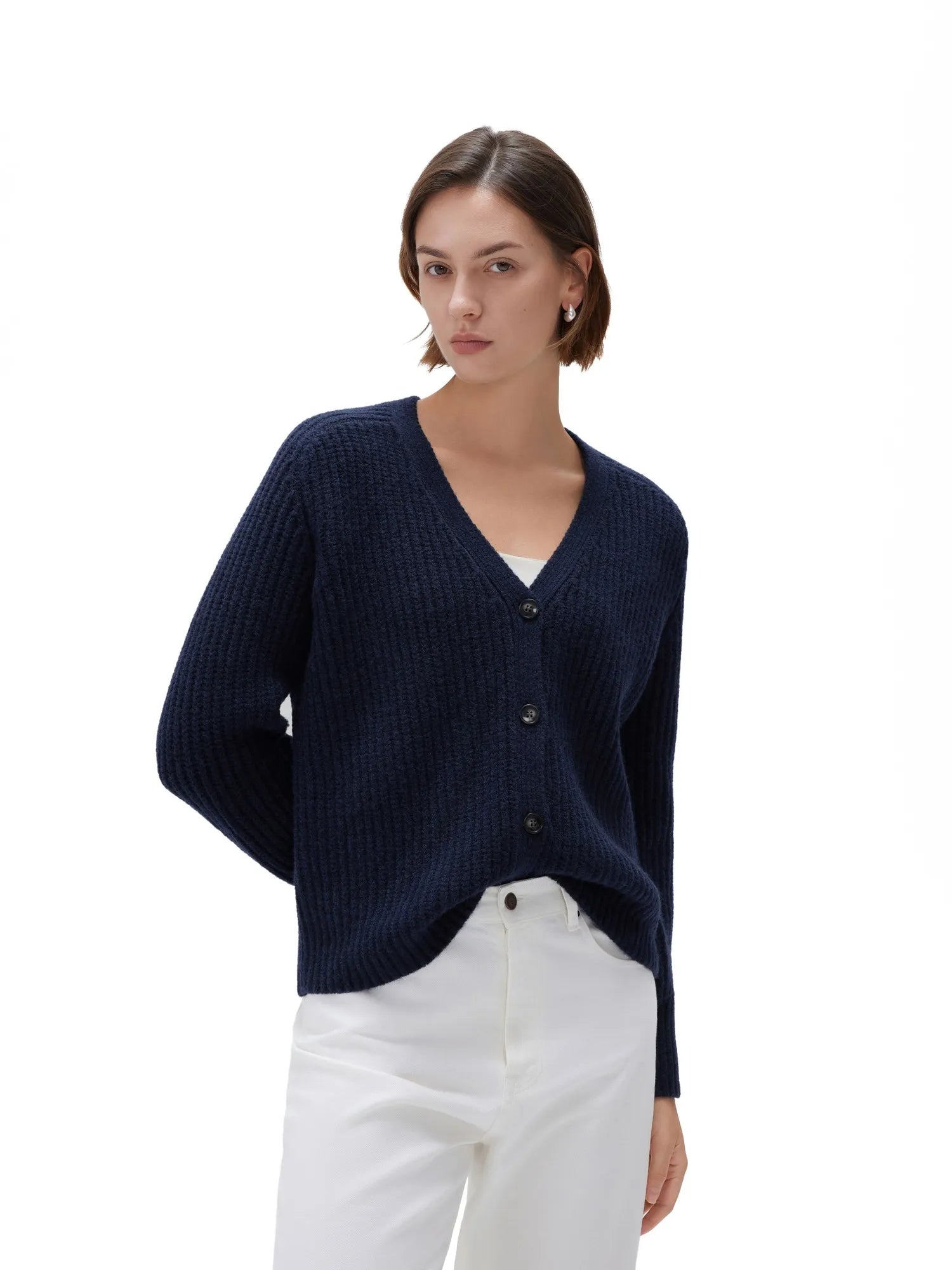 SUUKSESS Women Long Sleeve Button Down Short Cardigan 2025 Fall Loose Open Front Knit Sweater-SUUKSESS-SUUKSESS