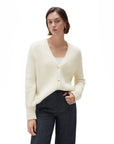 SUUKSESS Women Long Sleeve Button Down Short Cardigan 2025 Fall Loose Open Front Knit Sweater-SUUKSESS-SUUKSESS