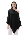 SUUKSESS Women Cashmere Knit Poncho Shrug Bolero Lightweight Shawl Wraps Pullover Sweater-SUUKSESS-SUUKSESS