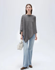 SUUKSESS Women Cashmere Knit Poncho Shrug Bolero Lightweight Shawl Wraps Pullover Sweater-SUUKSESS-Gray-SUUKSESS