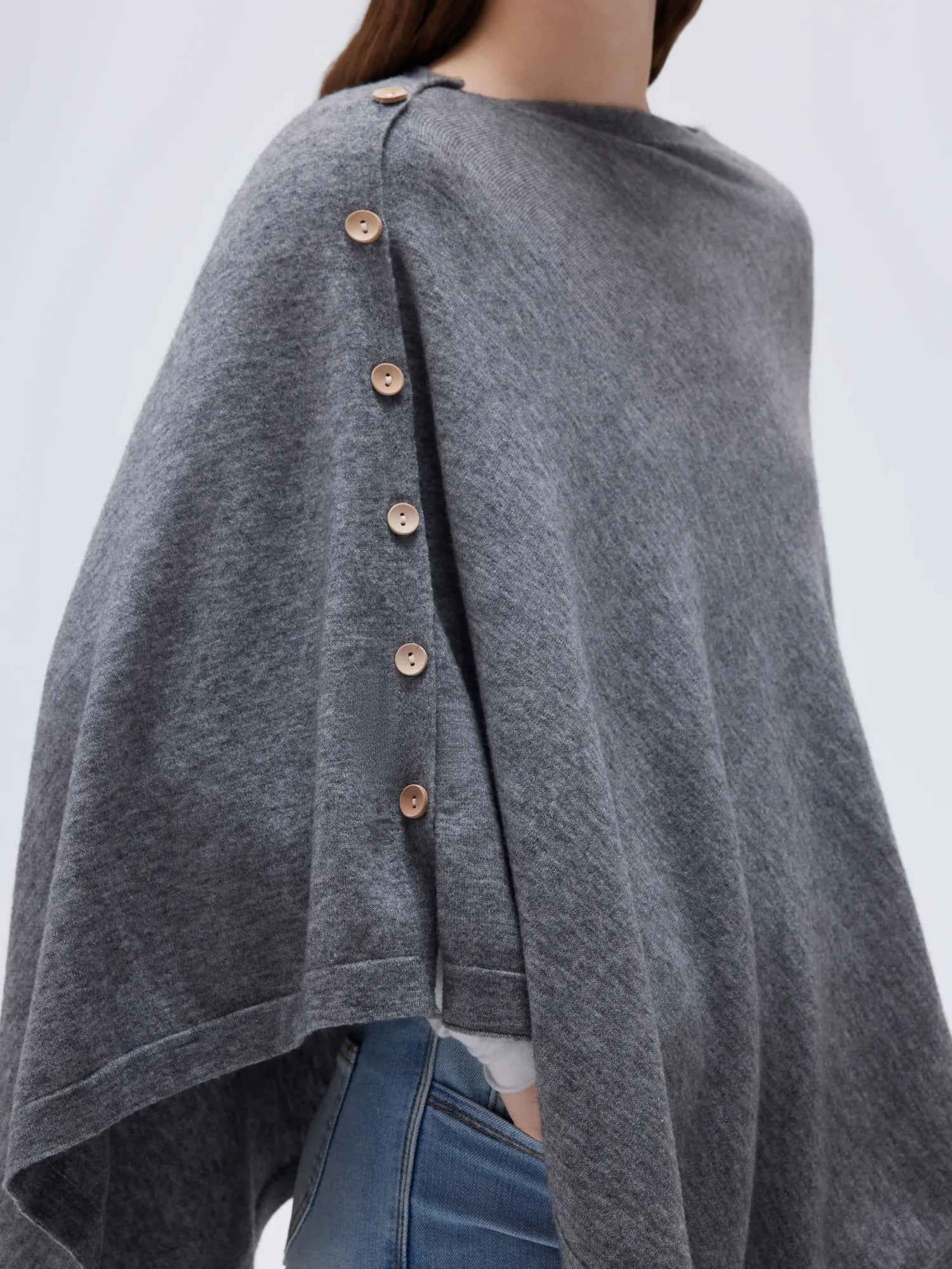 SUUKSESS Women Cashmere Knit Poncho Shrug Bolero Lightweight Shawl Wraps Pullover Sweater-SUUKSESS-SUUKSESS