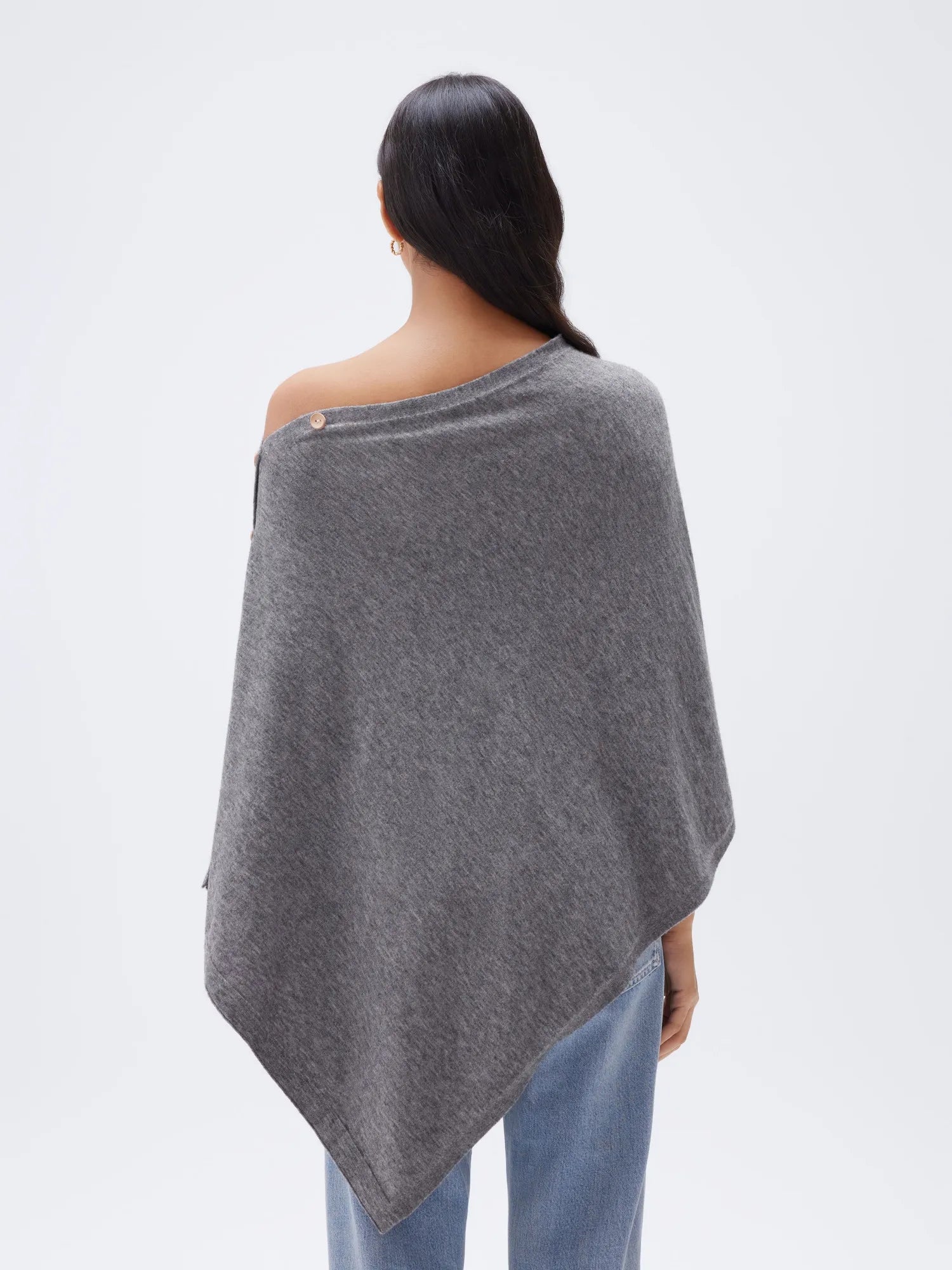 SUUKSESS Women Cashmere Knit Poncho Shrug Bolero Lightweight Shawl Wraps Pullover Sweater-SUUKSESS-SUUKSESS