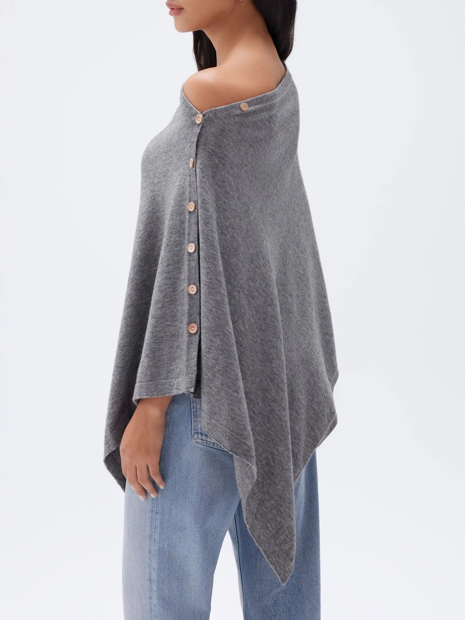 SUUKSESS Women Cashmere Knit Poncho Shrug Bolero Lightweight Shawl Wraps Pullover Sweater-SUUKSESS-SUUKSESS