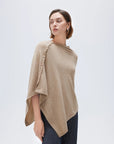 SUUKSESS Women Cashmere Knit Poncho Shrug Bolero Lightweight Shawl Wraps Pullover Sweater-SUUKSESS-SUUKSESS