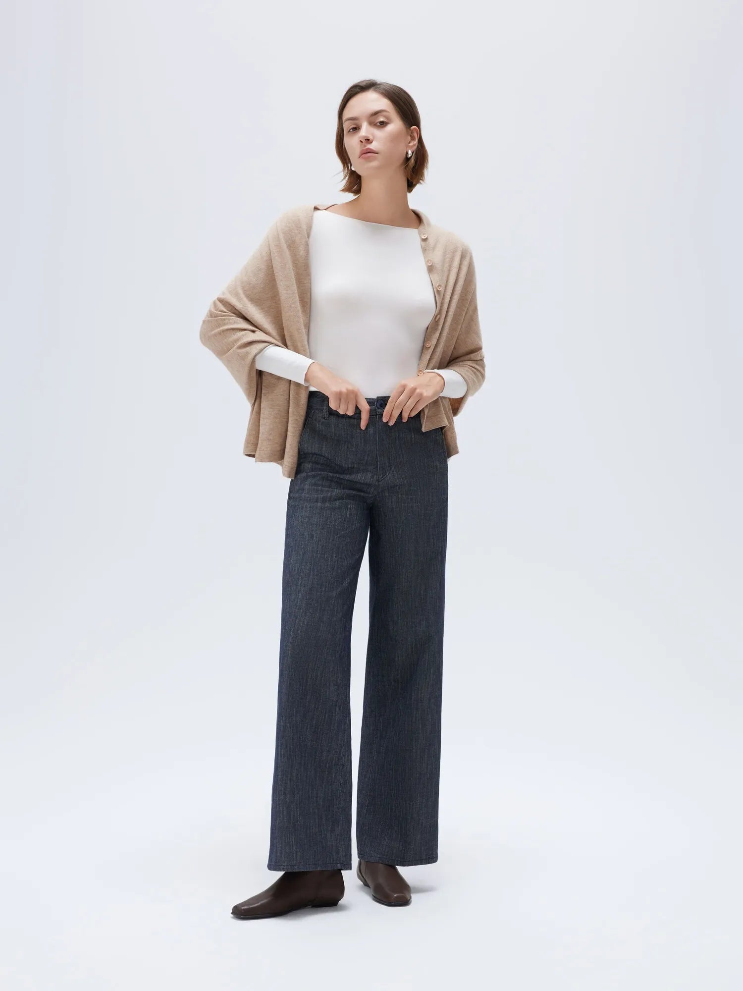 SUUKSESS Women Cashmere Knit Poncho Shrug Bolero Lightweight Shawl Wraps Pullover Sweater-SUUKSESS-SUUKSESS