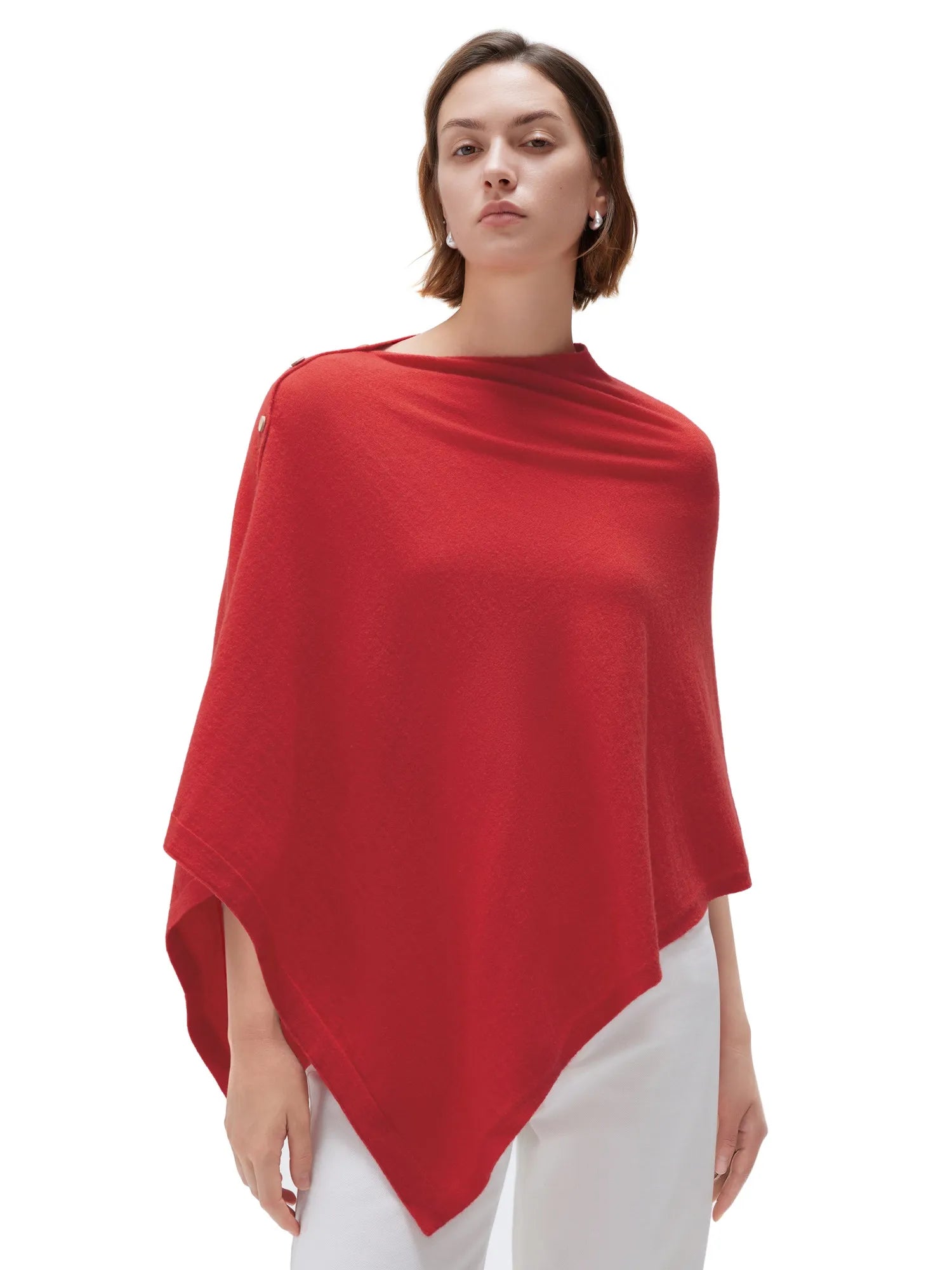SUUKSESS Women Cashmere Knit Poncho Shrug Bolero Lightweight Shawl Wraps Pullover Sweater-SUUKSESS-SUUKSESS