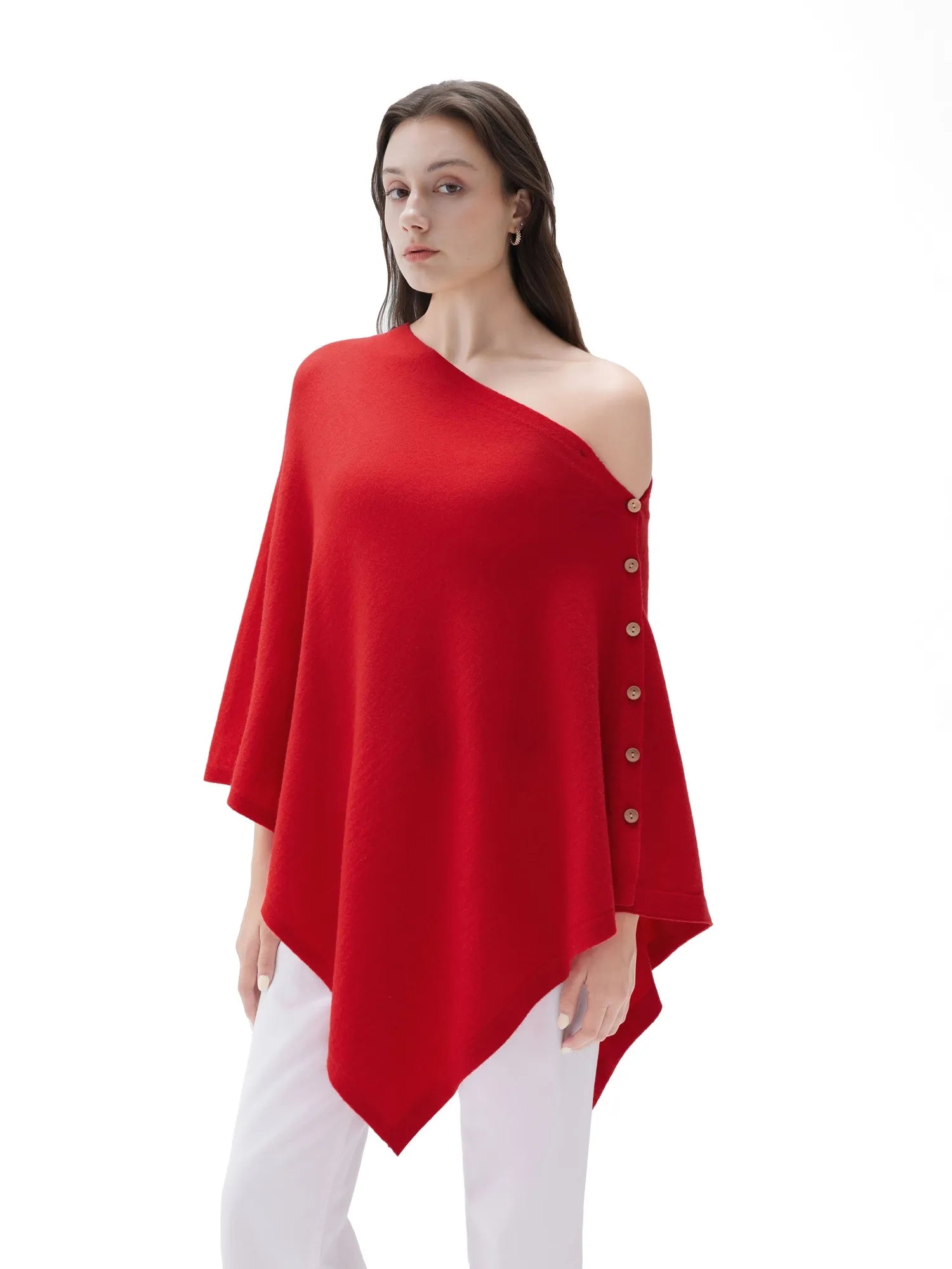 SUUKSESS Women Cashmere Knit Poncho Shrug Bolero Lightweight Shawl Wraps Pullover Sweater-SUUKSESS-SUUKSESS