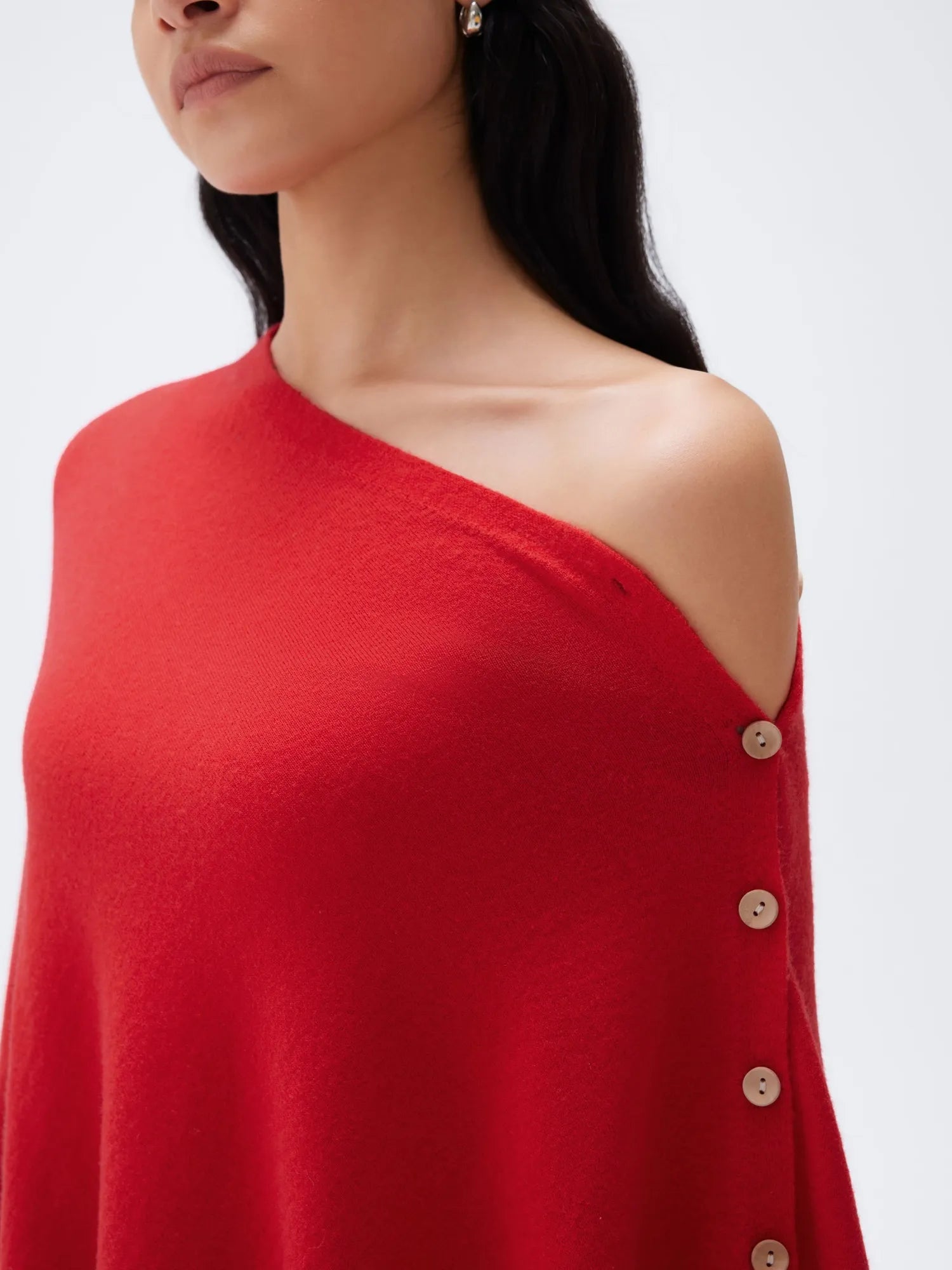 SUUKSESS Women Cashmere Knit Poncho Shrug Bolero Lightweight Shawl Wraps Pullover Sweater-SUUKSESS-SUUKSESS