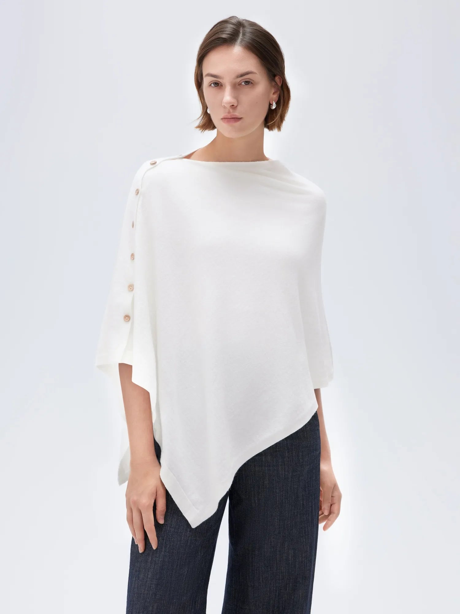 SUUKSESS Women Cashmere Knit Poncho Shrug Bolero Lightweight Shawl Wraps Pullover Sweater-SUUKSESS-SUUKSESS