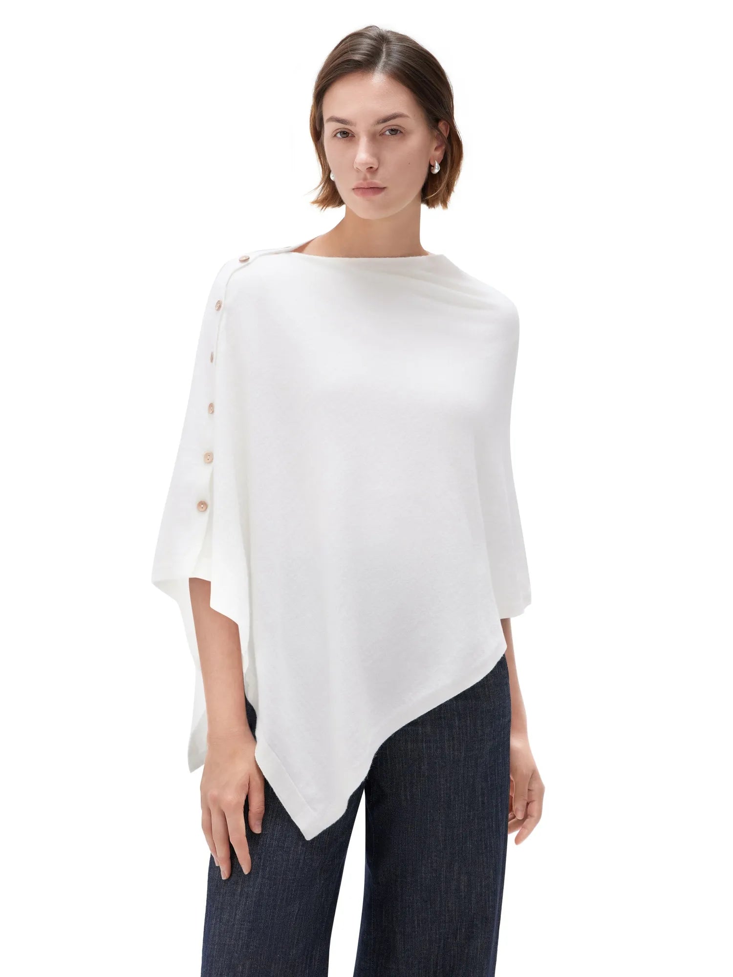 SUUKSESS Women Cashmere Knit Poncho Shrug Bolero Lightweight Shawl Wraps Pullover Sweater-SUUKSESS-SUUKSESS