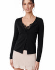 Cashmere Lace Knit Tops-SUUKSESS-Black-XS-SUUKSESS