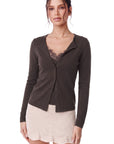Cashmere Lace Knit Tops-SUUKSESS-Dark Brown-XS-SUUKSESS