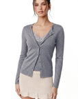 Cashmere Lace Knit Tops-SUUKSESS-Flower Grey-XS-SUUKSESS