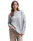 Oversized Fuzzy Knit Crew Neck Sweater - Long Sleeve