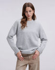 Oversized Fuzzy Knit Crew Neck Sweater - Long Sleeve