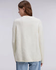 Oversized Fuzzy Knit Crew Neck Sweater - Long Sleeve