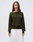 Wool V Neck Wrap Sweater - Long Sleeve-SUUKSESS-SUUKSESS