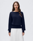 Wool V Neck Wrap Sweater - Long Sleeve-SUUKSESS-SUUKSESS