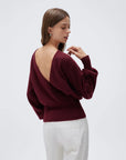 Wool V Neck Wrap Sweater - Long Sleeve-SUUKSESS-SUUKSESS