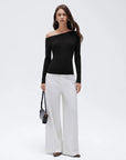 Fall Off the Shoulder Soft Sweater-SUUKSESS-SUUKSESS