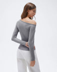 Fall Off the Shoulder Soft Sweater-SUUKSESS-SUUKSESS