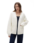 Cashmere Open Front Cardigan Sweaters-SS-White-XS-SUUKSESS