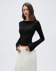 Cashmere Cinched Waist Boat Neck Bell Sleeve Sweaters-SUUKSESS-SUUKSESS
