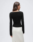 Cashmere Cinched Waist Boat Neck Bell Sleeve Sweaters-SUUKSESS-SUUKSESS