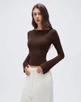Cashmere Cinched Waist Boat Neck Bell Sleeve Sweaters-SUUKSESS-SUUKSESS