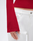 Cashmere Cinched Waist Boat Neck Bell Sleeve Sweaters-SUUKSESS-SUUKSESS