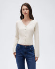 Cashmere Fitted Waist Cardigan Sweater