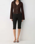 Cashmere Fitted Waist Cardigan Sweater