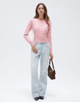 Cashmere Crewneck waistband Cardigan Sweater-SUUKSESS-SUUKSESS