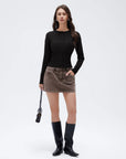 Cashmere Crewneck waistband Cardigan Sweater-SUUKSESS-SUUKSESS