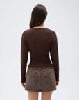 Cashmere Crewneck waistband Cardigan Sweater-SUUKSESS-SUUKSESS