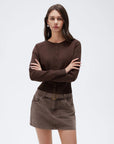 Cashmere Crewneck waistband Cardigan Sweater-SUUKSESS-SUUKSESS