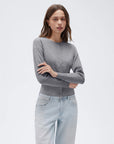 Cashmere Crewneck waistband Cardigan Sweater-SUUKSESS-SUUKSESS