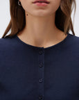 Cashmere Crewneck waistband Cardigan Sweater-SUUKSESS-SUUKSESS