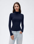 Cashmere Mock Turtleneck Shirt - Long Sleeve-SUUKSESS-SUUKSESS