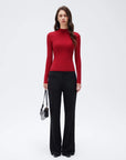 Cashmere Mock Turtleneck Shirt - Long Sleeve-SUUKSESS-SUUKSESS