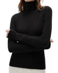Cashmere Blend Turtle Neck Sweaters - Long Sleeve