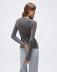 Cashmere Crewneck Cardigan Sweater