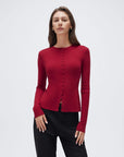 Cashmere Crewneck Cardigan Sweater