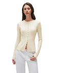 Cashmere Crewneck Cardigan Sweater