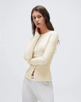 Cashmere Crewneck Cardigan Sweater
