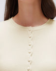 Cashmere Crewneck Cardigan Sweater