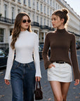 Cashmere Blend Turtleneck Sweaters - Long Sleeve