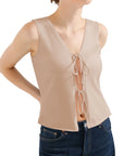 Tie Front Vest Tank Top