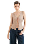 Tie Front Vest Tank Top