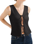 Tie Front Vest Tank Top